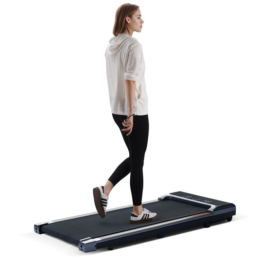 2 in 1 Under Desk Treadmill - Lightweight Walking Pad with Remote Control for Home Office Fitness, Speed Range 0.6-3.8 MPH